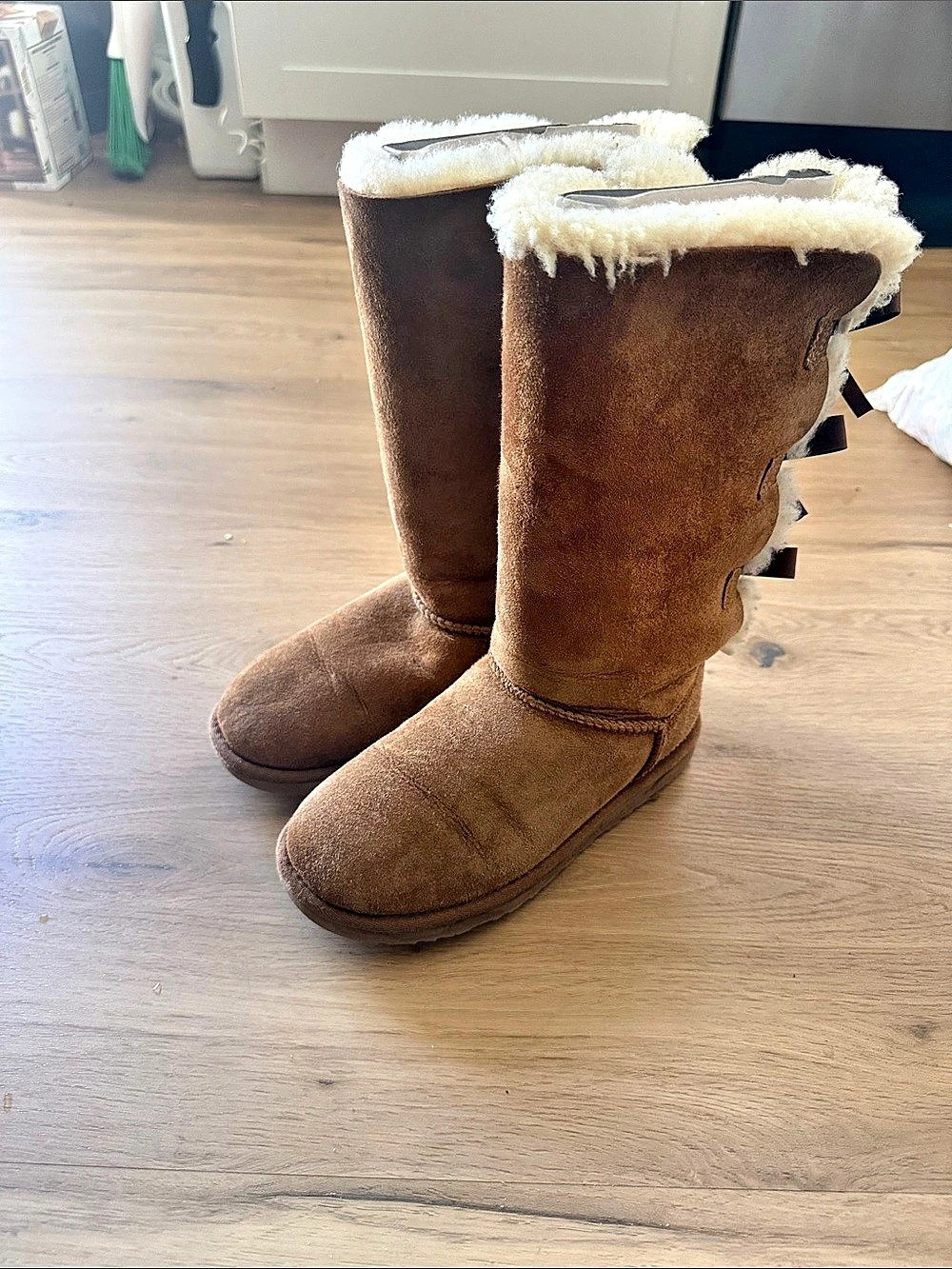 UGG Bailey Bow Tall II Boot Brown Shearling-Lined Winter Boots